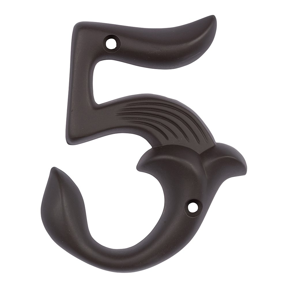 Atlas Homewares house number five in dark bronze