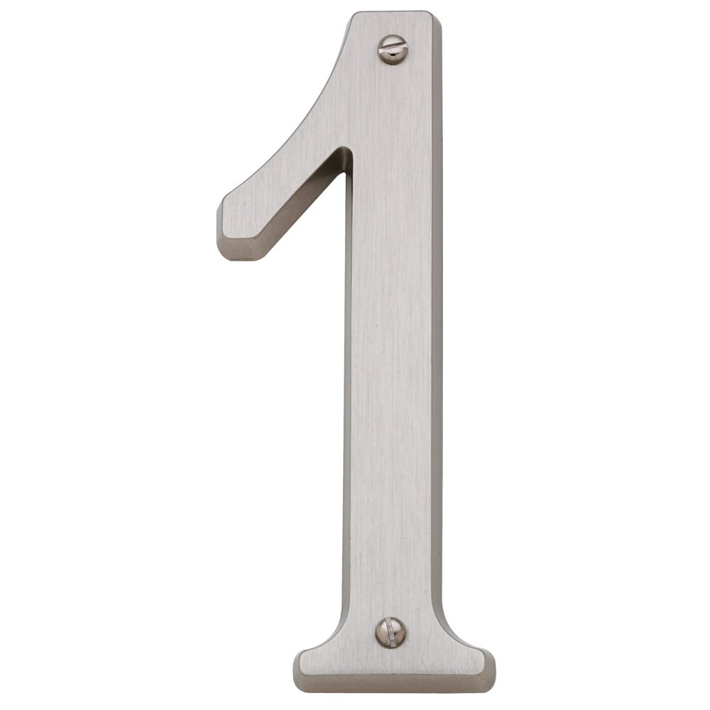 Baldwin satin nickel house number