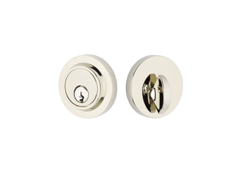 Emtek modern deadbolt in polished nickel