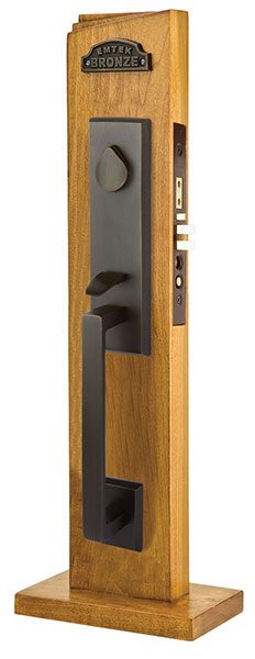 Emtek rustic modern mortise entry set in flat black