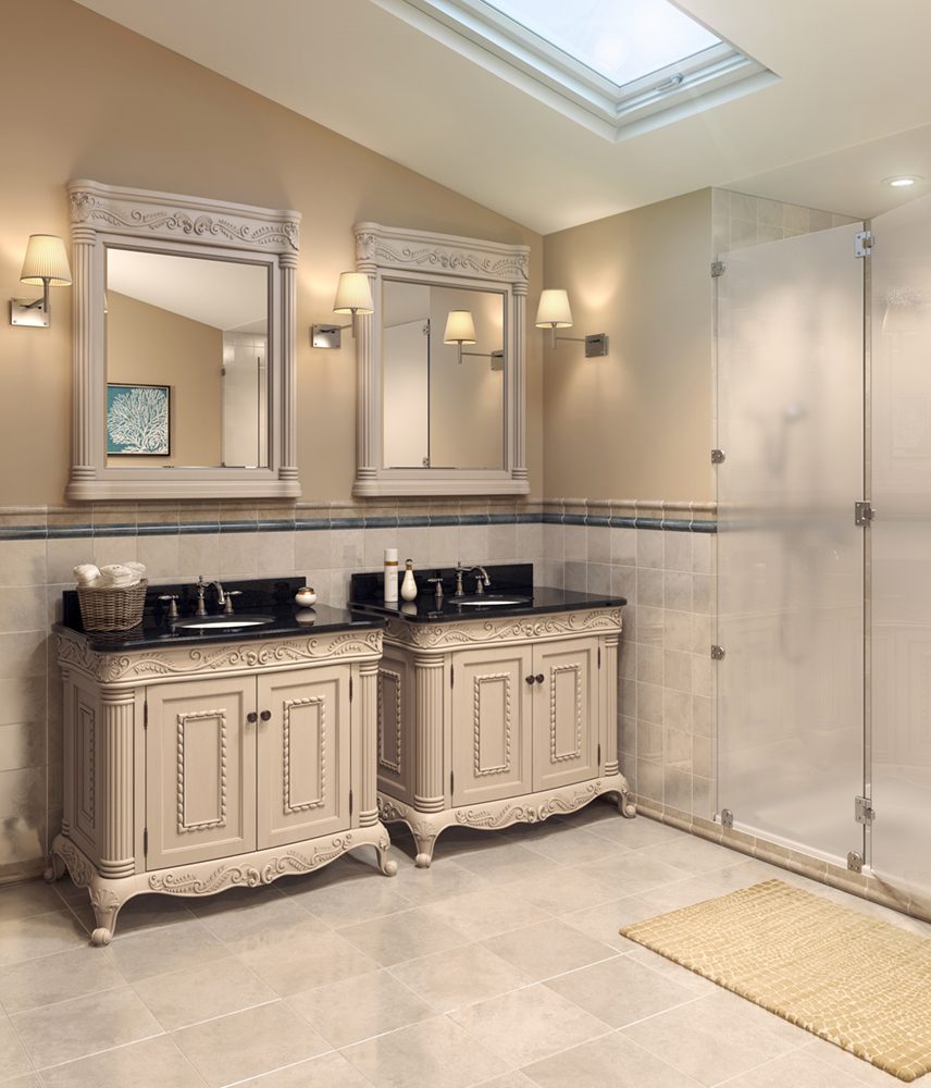 Hardware Resources double vanity in an elegant master bathroom