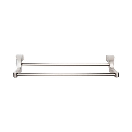 Top Knobs Aqua double towel bar in brushed satin nickel